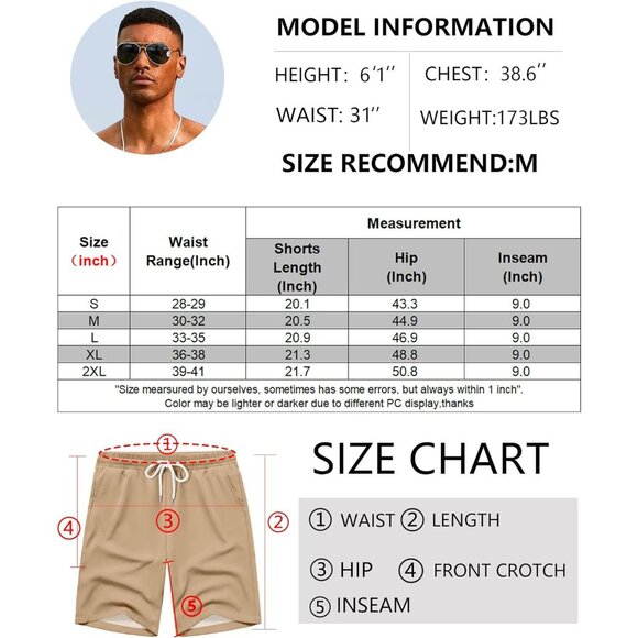 Coofandy Men's Running Athletic Gym Workout  Fitted Exercise Shorts - Picture 7 of 7